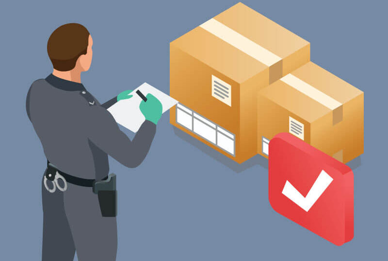 A CBP specialist screening an import of FDA-regulated products