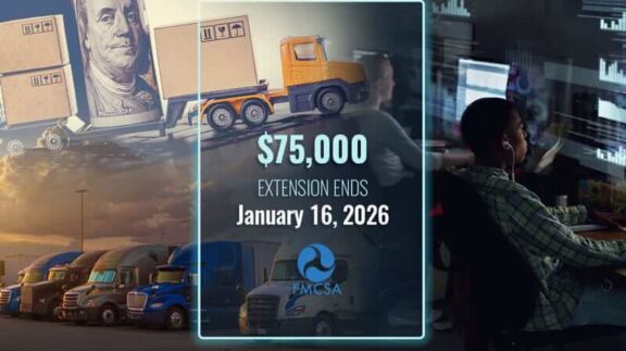 Semi trucks, logistics specialists, and the implementation date of the new brokers & forwarders rule from FMCSA