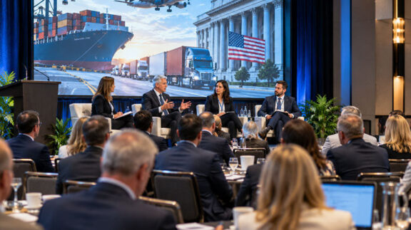 NCBFAA members discussing international trade concerns.